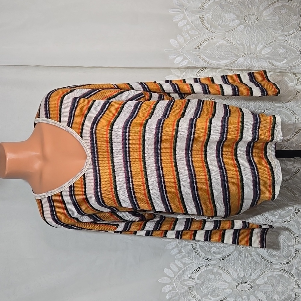 Live in the Moment Long Sleeve Striped Shirt/Top sz Large